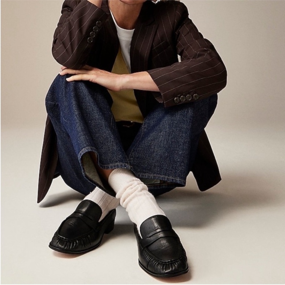 J. Crew Maison Ruched Black Loafers size 9